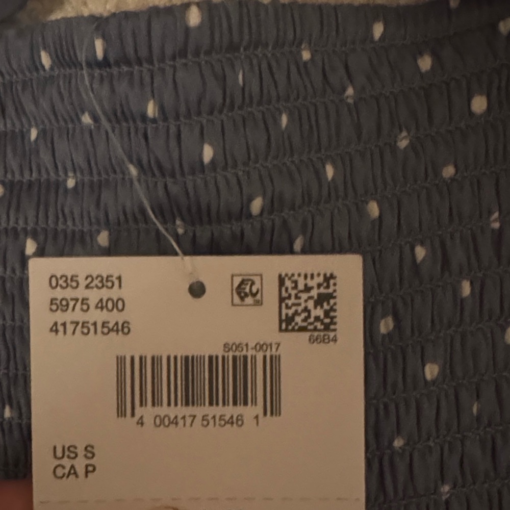 American Eagle Outfitters Blue Polka Dot Blouse - Picture 2 of 4